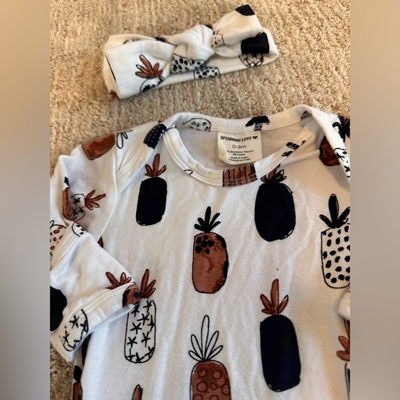 Spearmint Love Bamboo Plant Lovers Knotted Gown and Matching Headband Set - Picture 5 of 7